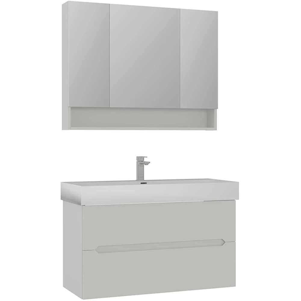 Orka Malta 100 Cm Mat Kaşmir Banyo Dolabı Takımı