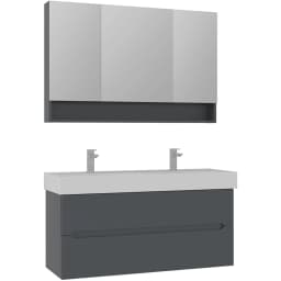Orka Malta 120 Cm Mat Antrasit Banyo Dolabı Takımı görsel 1