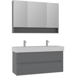 Orka Malta 120 Cm Mat Gri Banyo Dolabı Takımı görsel 1