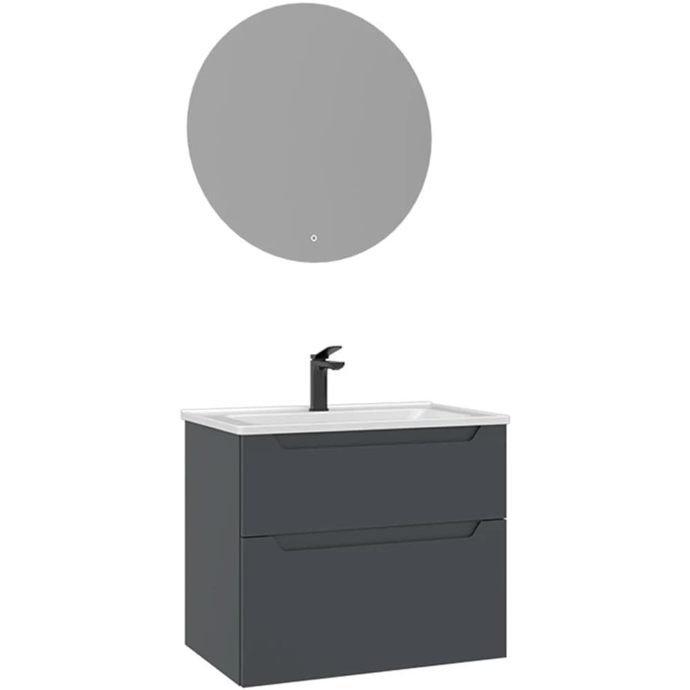 Orka Messina 65 Cm Mat Antrasit Banyo Dolabı Takımı - 5006656