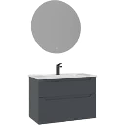 Orka Messina 85 Cm Mat Antrasit Banyo Dolabı Takımı - 5006660 görsel 1