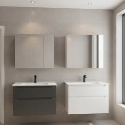Orka Messina 85 Cm Mat Antrasit Banyo Dolabı Takımı - 5007138 görsel 2