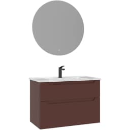 Orka Messina 85 Cm Mat Kırmızı Banyo Dolabı Takımı - 5006658 görsel 1