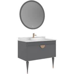 Orka Molino 100 Cm Mat Gri Banyo Dolabı Takımı - 5007589 görsel 1