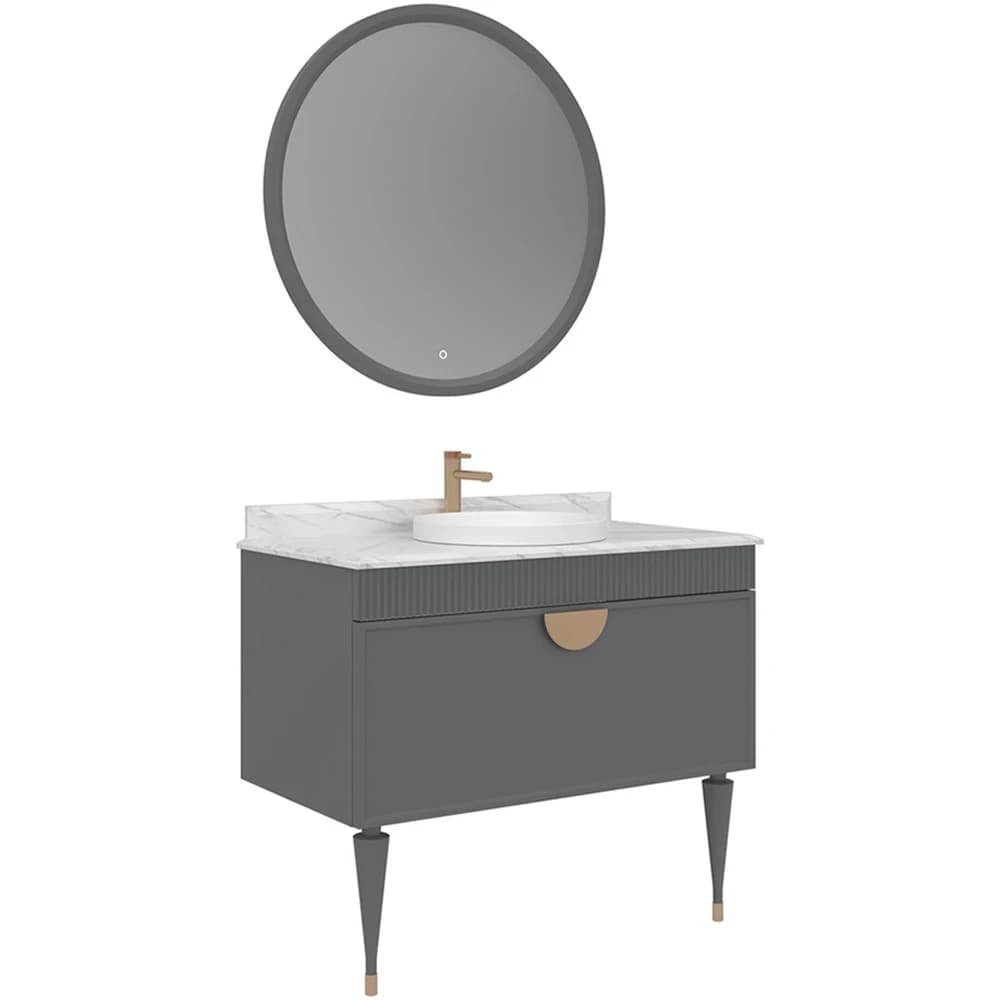 Orka Molino 100 Cm Mat Gri Banyo Dolabı Takımı - 5007589