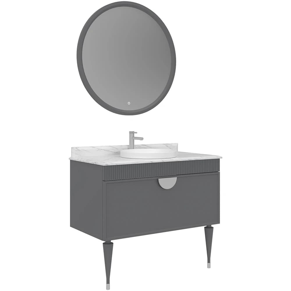 Orka Molino 100 Cm Mat Gri Banyo Dolabı Takımı - 5007590