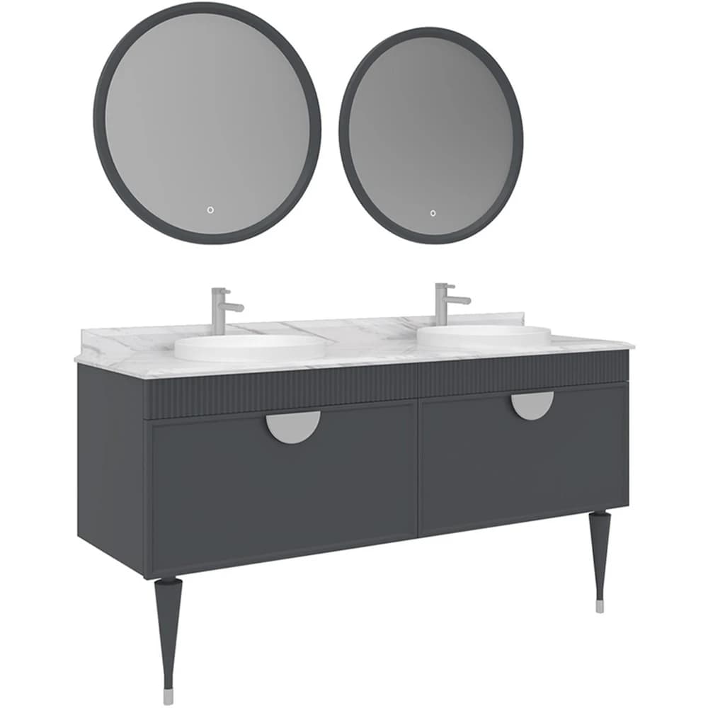 Orka Molino 160 Cm Mat Antrasit Banyo Dolabı Takımı - 5007712