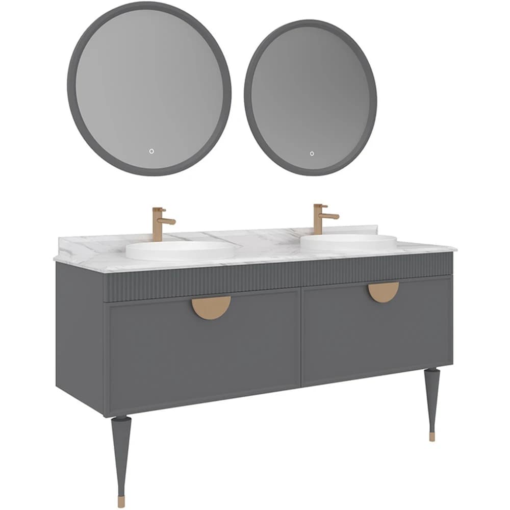 Orka Molino 160 Cm Mat Gri Banyo Dolabı Takımı - 5007715