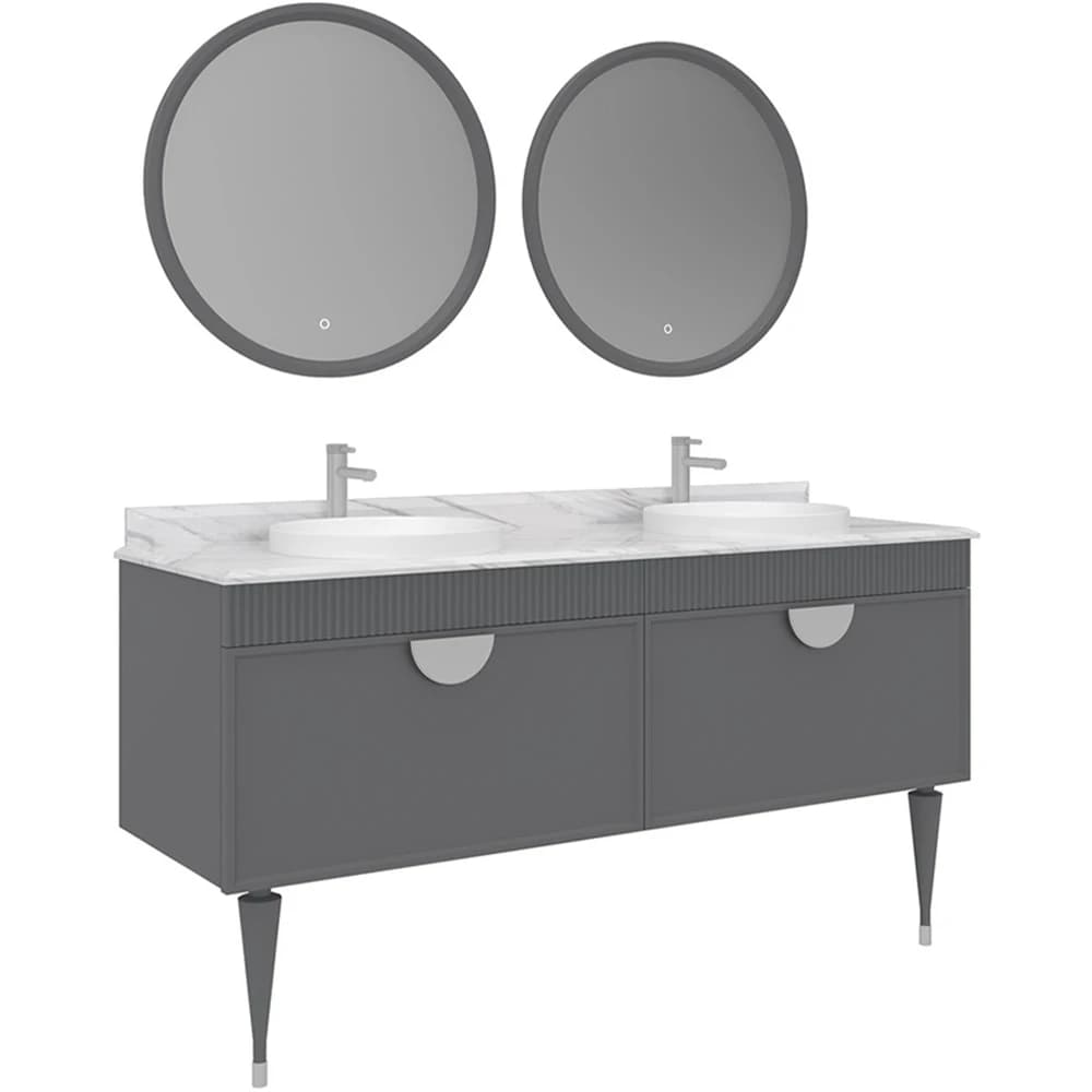 Orka Molino 160 Cm Mat Gri Banyo Dolabı Takımı - 5007716