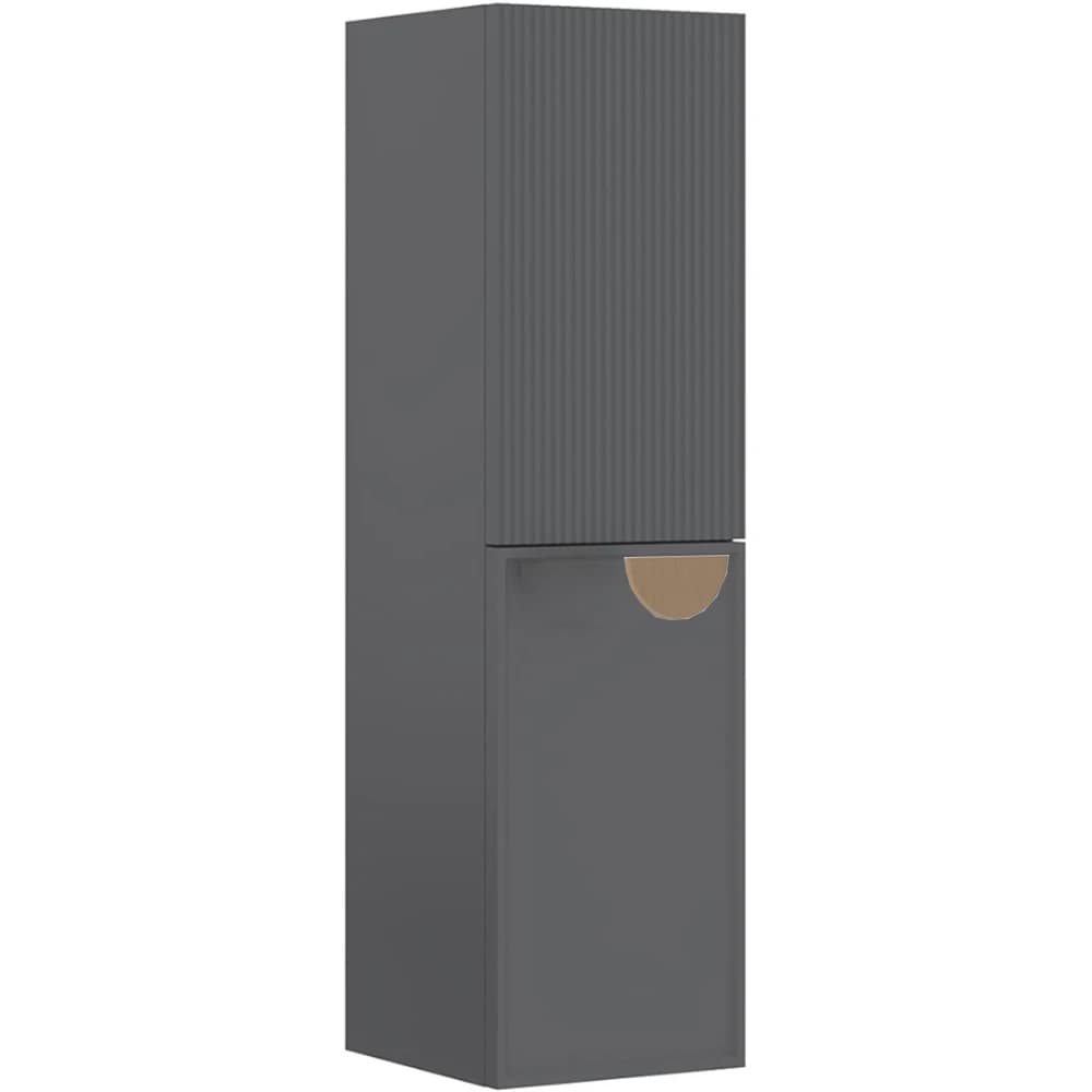 Orka Molino 40 Cm Sol Mat Gri Boy Dolabı (Altın Kulp)