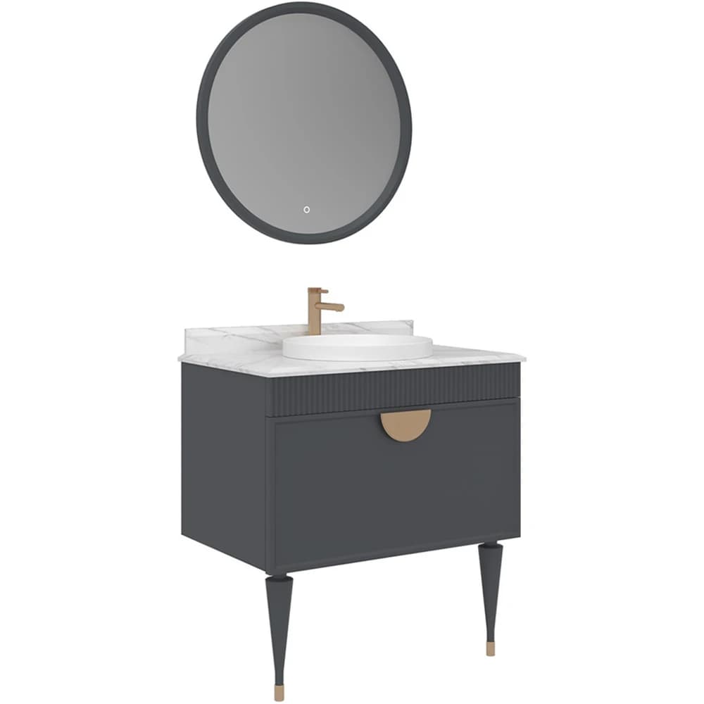 Orka Molino 80 Cm Mat Antrasit Banyo Dolabı Takımı - 5007751