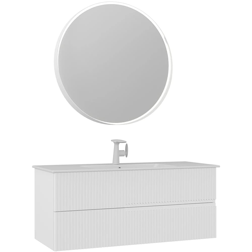 Orka Moonlight 120 Cm Mat Beyaz Banyo Dolabı Takımı - 5007405