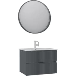 Orka Moonlight 70 Cm Mat Antrasit Banyo Dolabı Takımı - 5003385 görsel 1