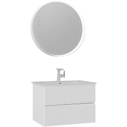 Orka Moonlight 70 Cm Mat Beyaz Banyo Dolabı Takımı - 5003382 görsel 1