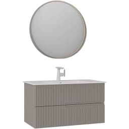 Orka Moonlight 90 Cm Mat Vizon Banyo Dolabı Takımı - 5003394 görsel 1