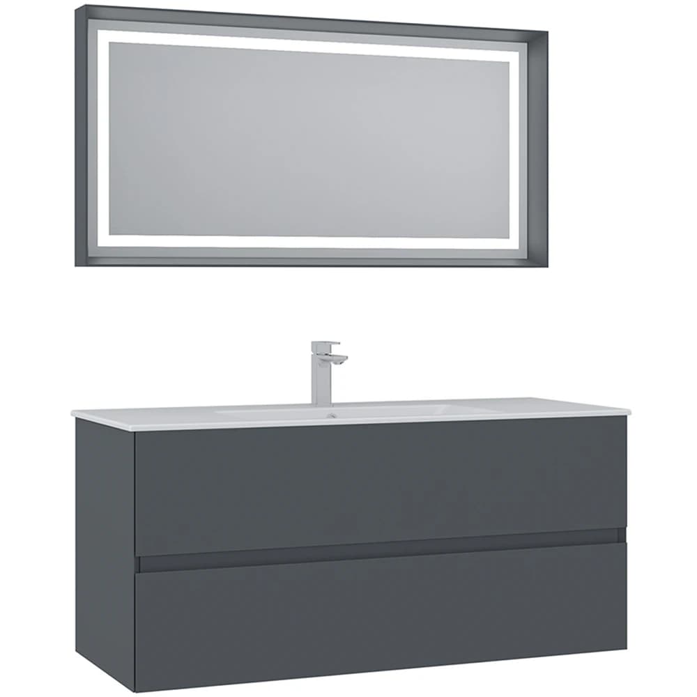 Orka Nest 120 Cm Mat Antrasit Banyo Dolabı Takımı