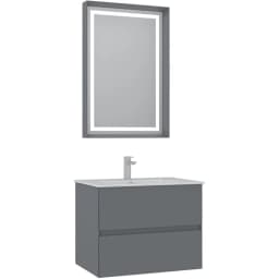 Orka Nest 70 Cm Mat Gri Banyo Dolabı Takımı görsel 1
