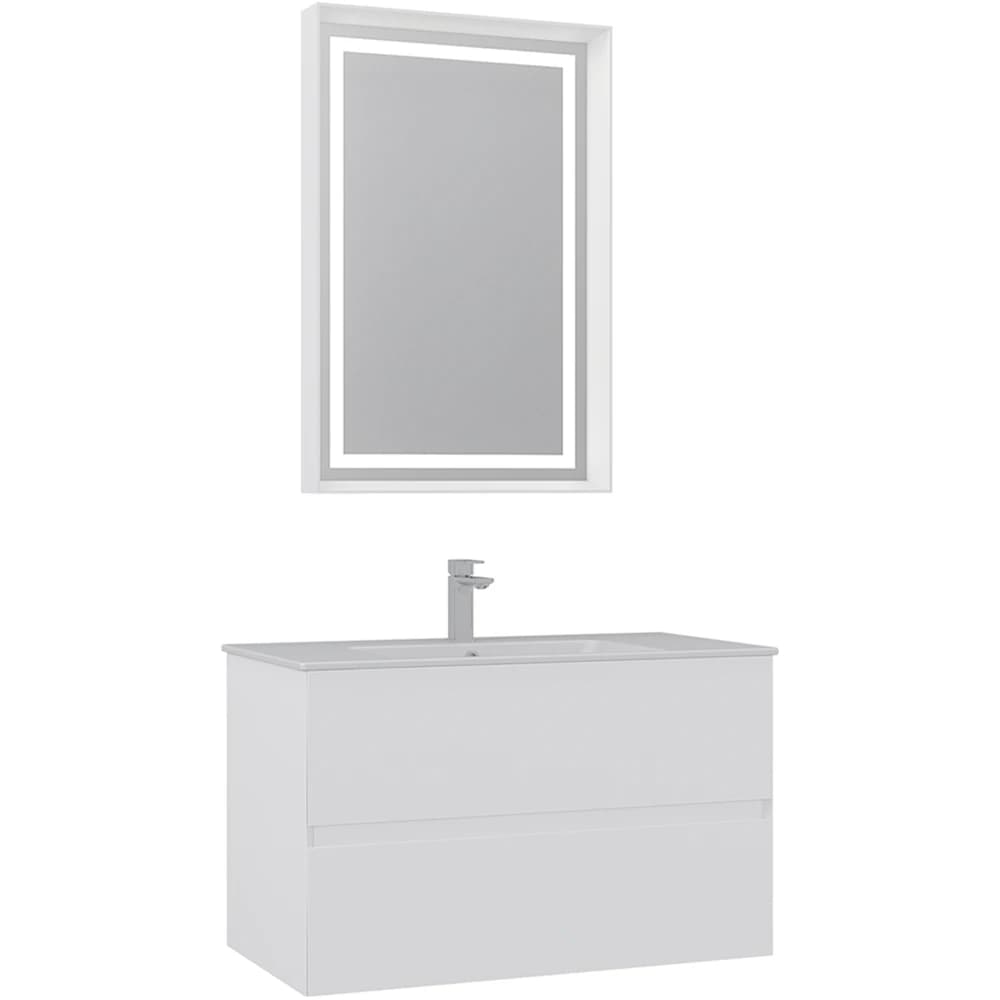 Orka Nest 90 Cm Mat Beyaz Banyo Dolabı Takımı