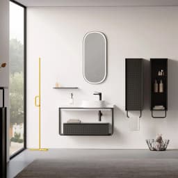 Orka Noto 100 Cm Siyah Banyo Dolabı Takımı görsel 2