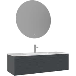 Orka Olbia 120 Cm Mat Antrasit Banyo Dolabı Takımı görsel 1