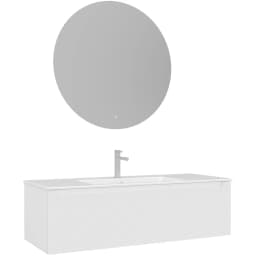 Orka Olbia 120 Cm Mat Beyaz Banyo Dolabı Takımı görsel 1