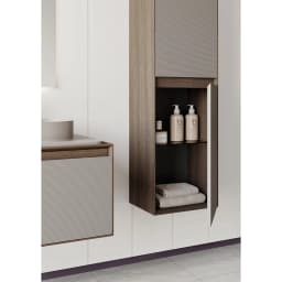 Orka Pacific 40 Cm Mat Kaşmir-Moka Meşe Boy Dolabı (Sağ) görsel 3