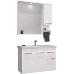 Orka Perge 100 Cm Beyaz Banyo Dolabı Takımı görsel 1