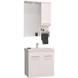 Orka Perge 65 Cm Beyaz Banyo Dolabı Takımı görsel 1