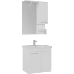 Orka Perge 65 Cm Beyaz Banyo Dolabı Takımı (Sağ) görsel 1