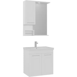 Orka Perge 65 Cm Beyaz Banyo Dolabı Takımı (Sol) görsel 1