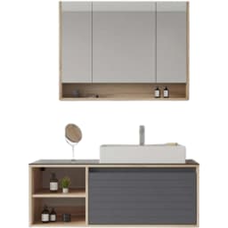 Orka Prato 120 Cm Legnano-Antrasit Banyo Dolabı Takımı görsel 1