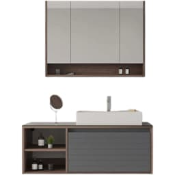 Orka Prato 120 Cm Navaro-Antrasit Banyo Dolabı Takımı görsel 1