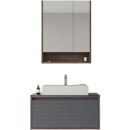Orka Prato 80 Cm Navaro-Antrasit Banyo Dolabı Takımı görsel 1