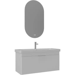 Orka Procida 105 Cm Mat Beyaz Banyo Dolabı Takımı (Krom Kulp) görsel 1