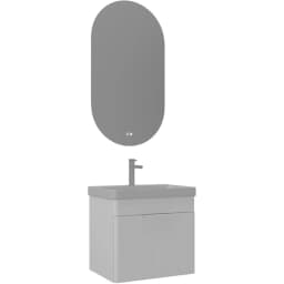 Orka Procida 60 Cm Mat Beyaz Banyo Dolabı Takımı (Krom Kulp) görsel 1