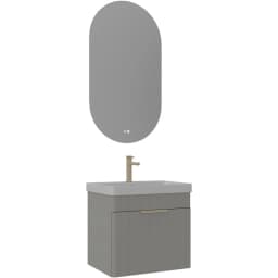 Orka Procida 60 Cm Mat Kaşmir Banyo Dolabı Takımı (Altın Kulp) görsel 1