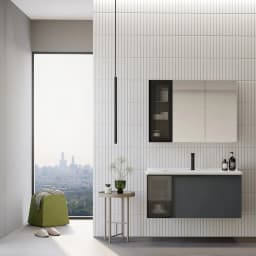 Orka Pure 100 Cm Mat Antrasit Banyo Dolabı Takımı görsel 2
