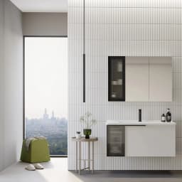 Orka Pure 100 Cm Mat Beyaz Banyo Dolabı Takımı görsel 2