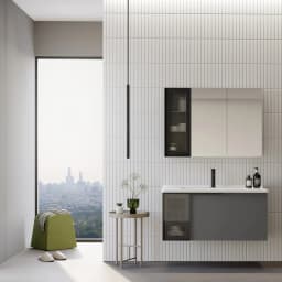 Orka Pure 100 Cm Mat Gri Banyo Dolabı Takımı görsel 2