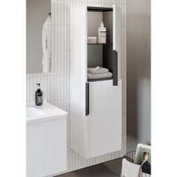 Orka Pure 40 Cm Mat Beyaz Boy Dolabı (Sol) görsel 3