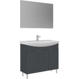 Orka Purus 100 Cm Mat Antrasit Banyo Dolabı Takımı - 5008475 görsel 1
