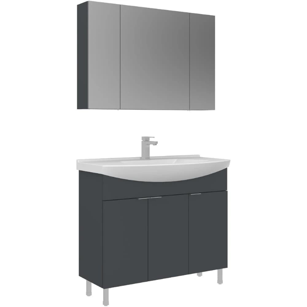 Orka Purus 100 Cm Mat Antrasit Banyo Dolabı Takımı - 5008487