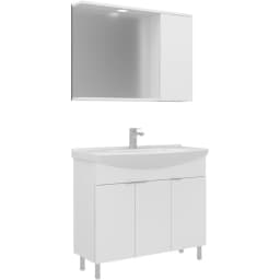 Orka Purus 100 Cm Parlak Beyaz Banyo Dolabı Takımı - 5007965 görsel 1
