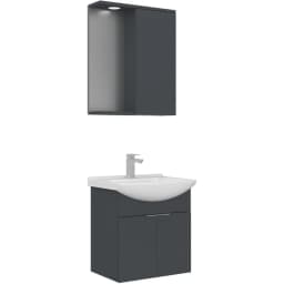 Orka Purus 55 Cm Antrasit Banyo Dolabı Takımı - 5007982 görsel 1