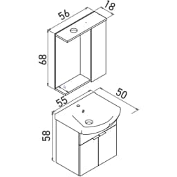 Orka Purus 55 Cm Antrasit Banyo Dolabı Takımı - 5007982 görsel 3