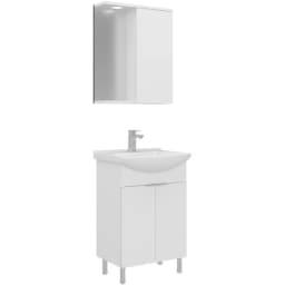 Orka Purus 55 Cm Parlak Beyaz Banyo Dolabı Takımı - 5008437 görsel 1
