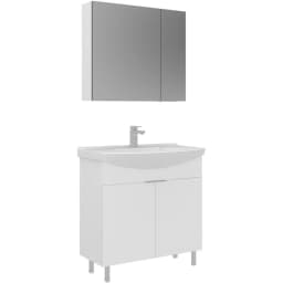 Orka Purus 80 Cm Parlak Beyaz Banyo Dolabı Takımı - 5008485 görsel 1