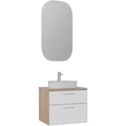 Orka Salerno 60 Cm Mat Beyaz-Legnano Banyo Dolabı Takımı (Krom Kulp) görsel 1