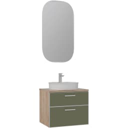 Orka Salerno 60 Cm Sardunya-Legnano Banyo Dolabı Takımı (Krom Kulp) görsel 1