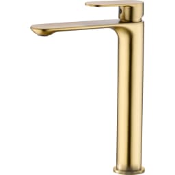 Orka Sharp Fırçalı Altın Yüksek Lavabo Bataryası görsel 1